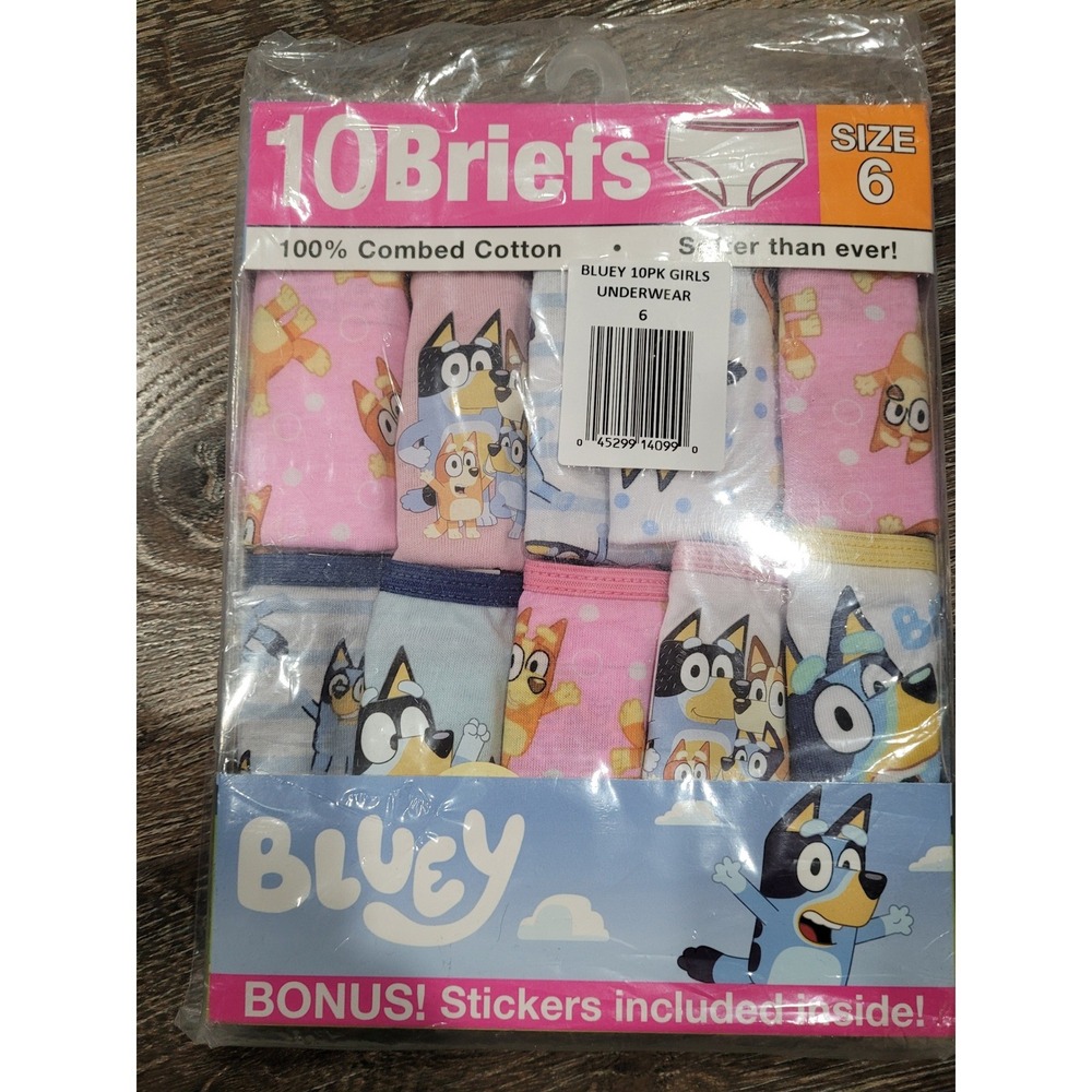 Bluey Girls Briefs Underwear 10 Pack Size 6  Cotton Multi Character NEW #5